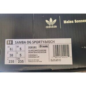 Size 6.5 - Adidas Wales Bonner x Samba Silver Metallic OPEN BOX UNUSED. CLEAN.
